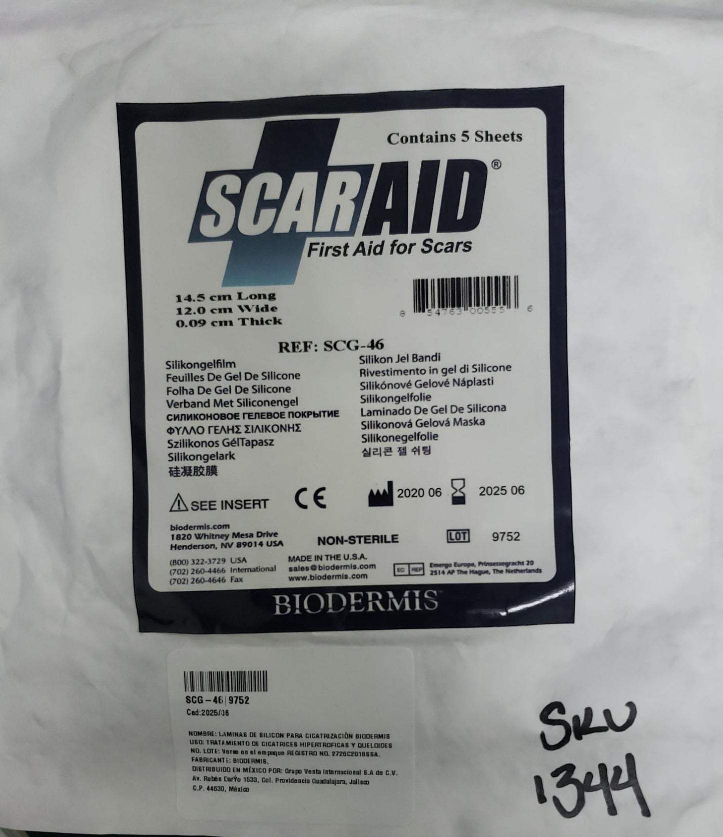 BIODERMIS TIRA DE SILICON SCAR AID REF SCG-46